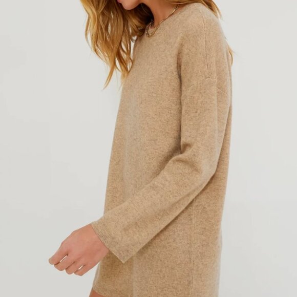 Tuckernuck Pomander Place Vivianne Sweater Dress Crewneck Large Sandalwood Tan - Picture 2 of 11